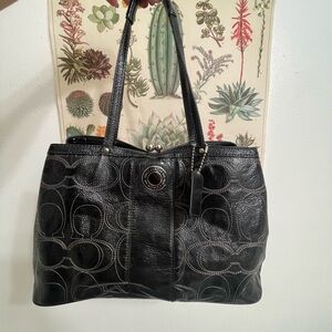 Black Leather Coach shoulder bag